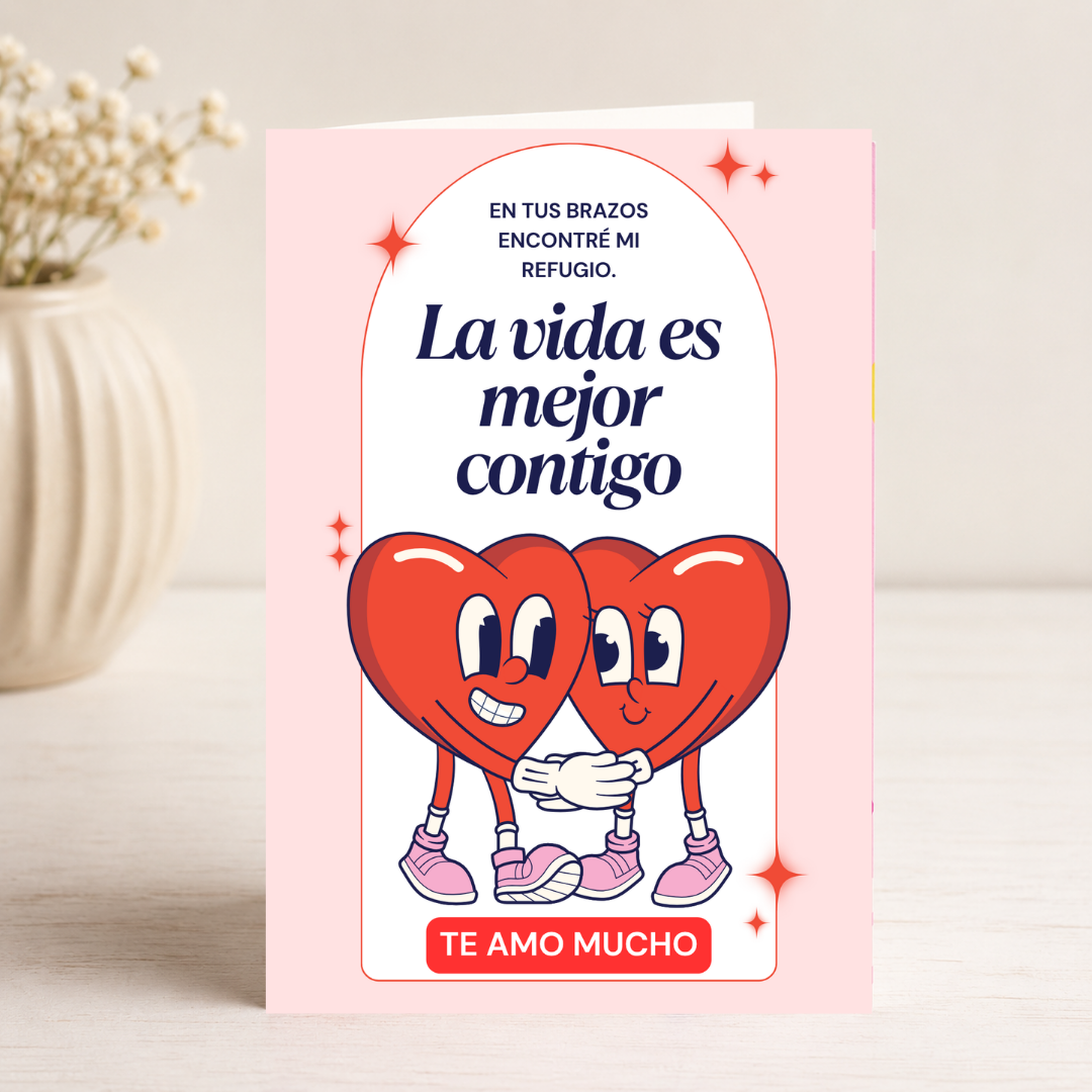$1 / Tarjeta Musical Imprimible de Amor Romántica + Sorpresa Interactiva QR (Edición Refugio de Amor & Retro Hearts)