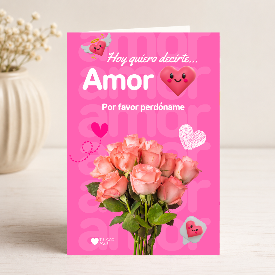 $1 / Tarjeta Musical Imprimible de Reconciliación y Amor + Sorpresa Interactiva QR (Edición Por Favor Perdóname & Sweet Roses)