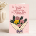 $1 / Tarjeta Musical Imprimible de Amor Romántica + Sorpresa Interactiva QR (Edición Lo Nuestro Tiene Todo El Sentido & Folk Floral Bouquet)