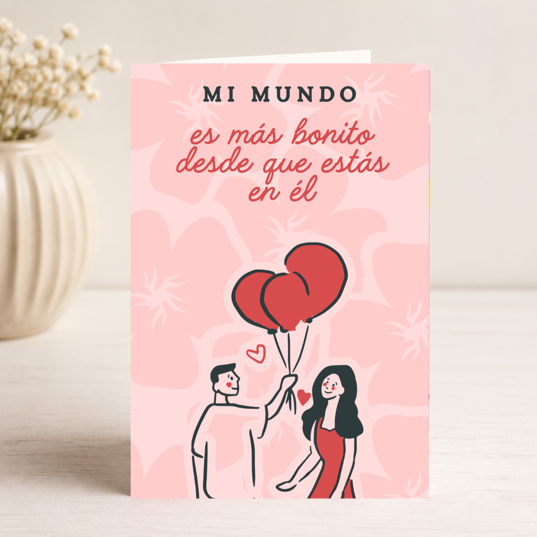 $1 / Tarjeta Musical Imprimible de Amor Romántica + Sorpresa Interactiva QR (Edición Mi Mundo Es Más Bonito & Minimalist Couple Art)